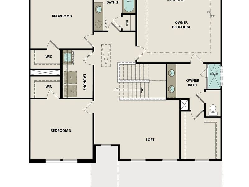 2D floor plan layout of this home in Woods Crossing, Gallatin, TN (Image 6).