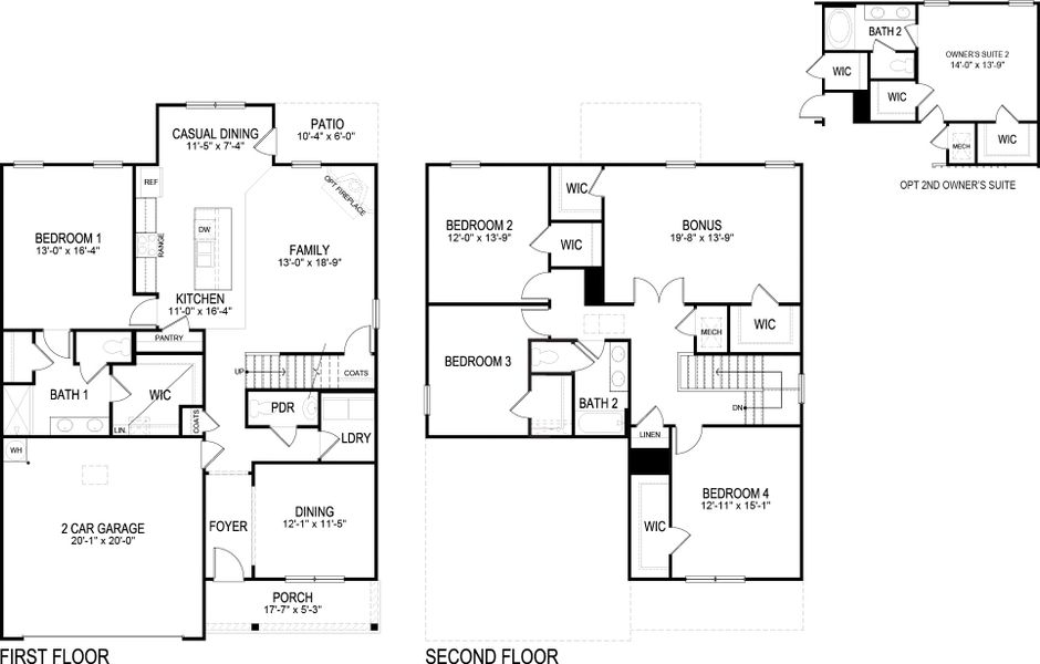 2D floor plan layout for the Salem by D.R. Horton in Archer's Pointe, Johnson City, TN (Image 3). 2D floor plan layout for the Salem by D.R. Horton in Archer's Pointe, Johnson City, TN (Image 3).