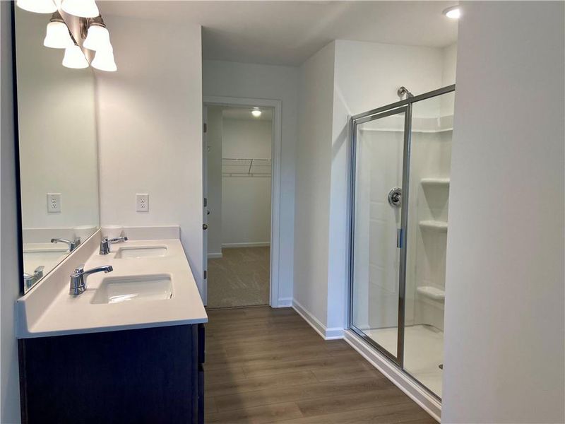 Furnished interior view inside a new home in Eastlyn Crossing, Flowery Branch (Image 8).