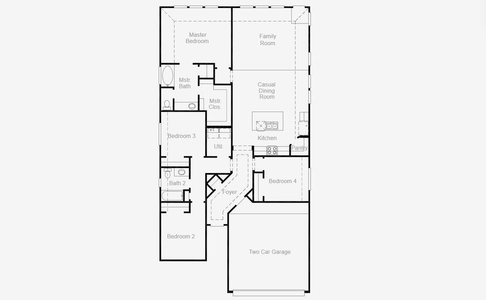 2D floor plan layout for the Portland by Coventry Homes in Escondido 50', Magnolia, TX (Image 3).