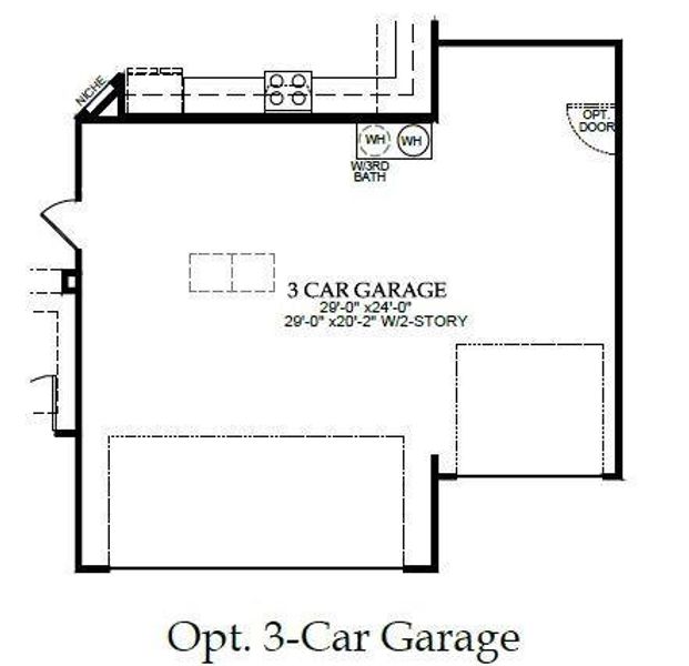 Glen Rose _ Opt 3 Car Garage