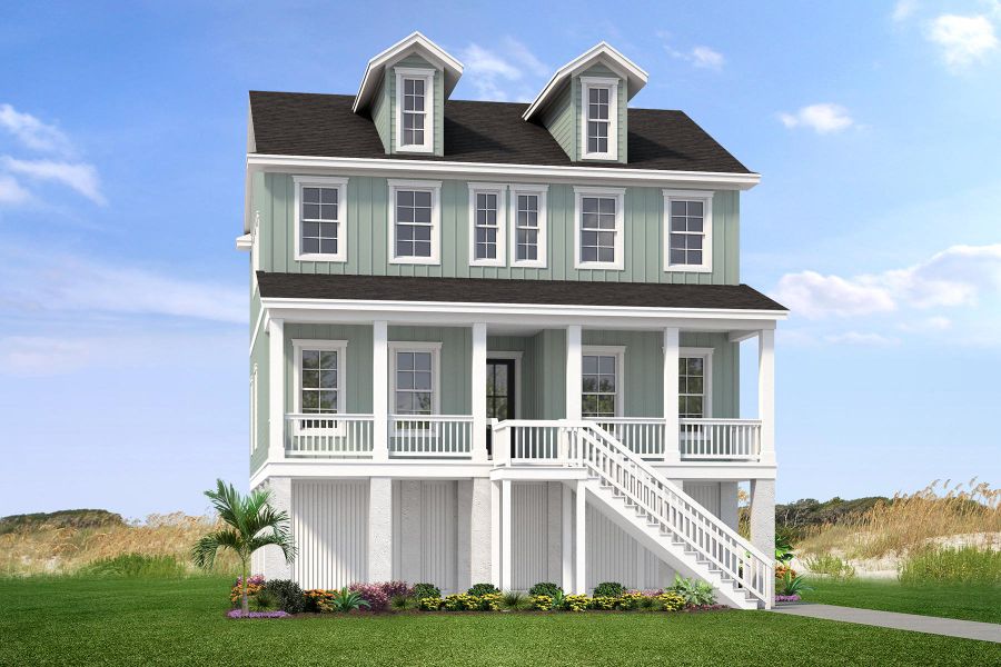 Representative exterior photo of a completed home built from the Kennedy by Hunter Quinn Homes in Mount Pleasant Homes, Mount Pleasant, SC (Image 2).