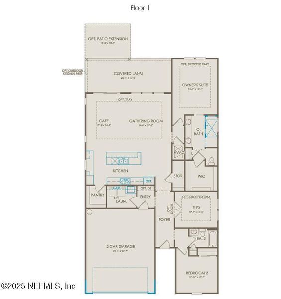 2D floor plan layout of this home in Del Webb Saint Johns, St. Johns, FL (Image 4).