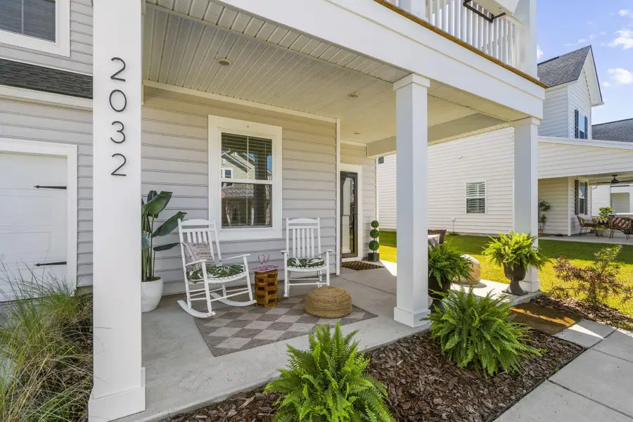 Exterior details and patio area of a home in Sweetgrass at Summers Corner, Summerville (Image 22).