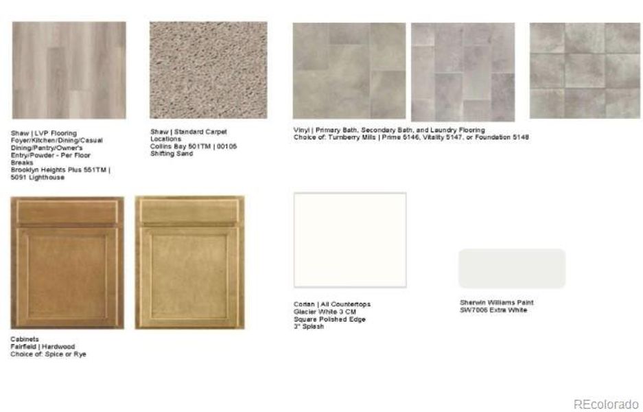 Design Selections. Home is currently under construction, selections subject to change.