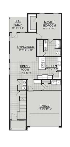 2D floor plan layout for the Thomasville II J by DSLD Homes in Aldeana, Bonney, TX (Image 2). 2D floor plan layout for the Thomasville II J by DSLD Homes in Aldeana, Bonney, TX (Image 2).