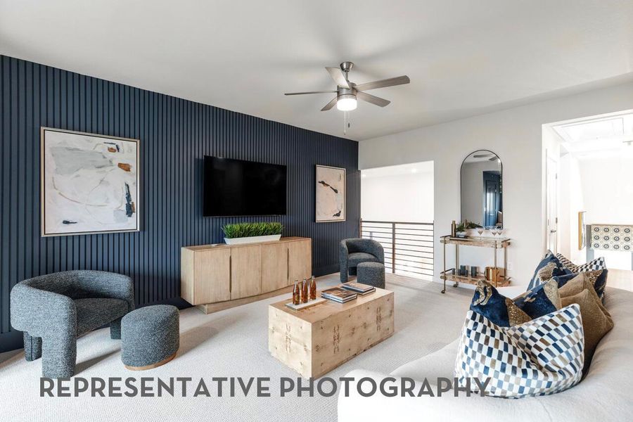 Furnished interior view inside a new home in Palmera Ridge, Leander (Image 9).
