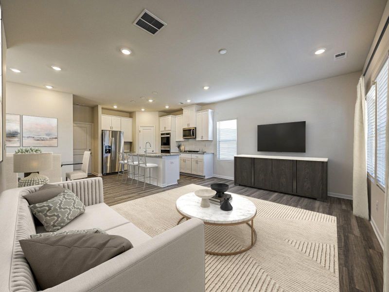 The open-concept floorplan allows for easy entertaining.