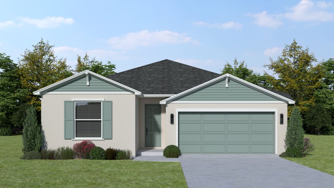 Representative exterior photo of a completed home built from the The Jade by INB Homes in Palm Coast, Palm Coast, FL (Image 2).