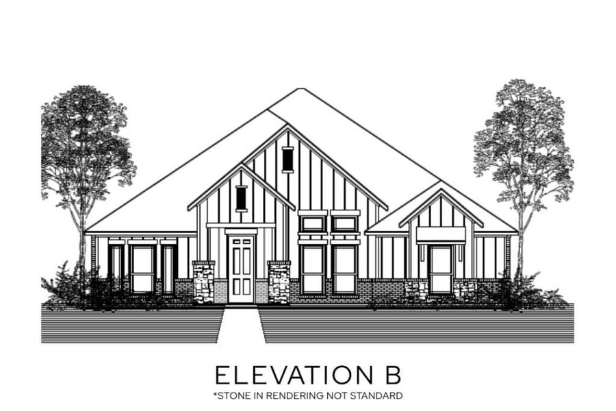Representative rendering of the exterior for the The Ashford by Lillian Custom Homes (Image 4).