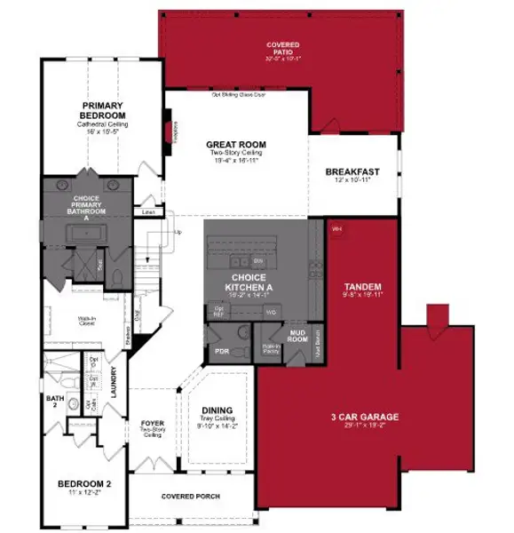 2D floor plan layout of this home in Heath Golf and Yacht Club, Heath, TX (Image 2).