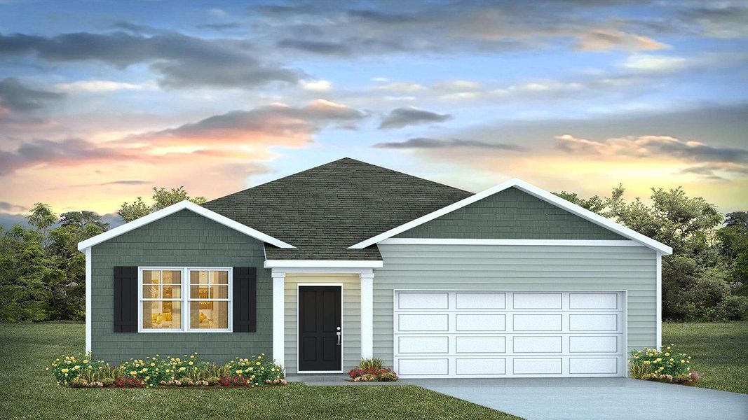 Representative exterior photo of a completed home built from the ARIA by D.R. Horton in Heritage Crossing, Conway, SC (Image 2).