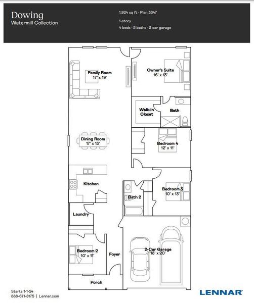 2D floor plan layout of this home in Sunterra: Watermill Collection, Katy, TX (Image 2). 2D floor plan layout of this home in Sunterra: Watermill Collection, Katy, TX (Image 2).
