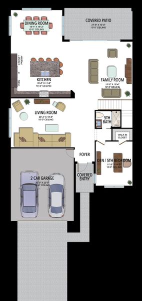 2D floor plan layout for the Mariana by GL Homes in Lotus Edge, Boca Raton, FL (Image 3).