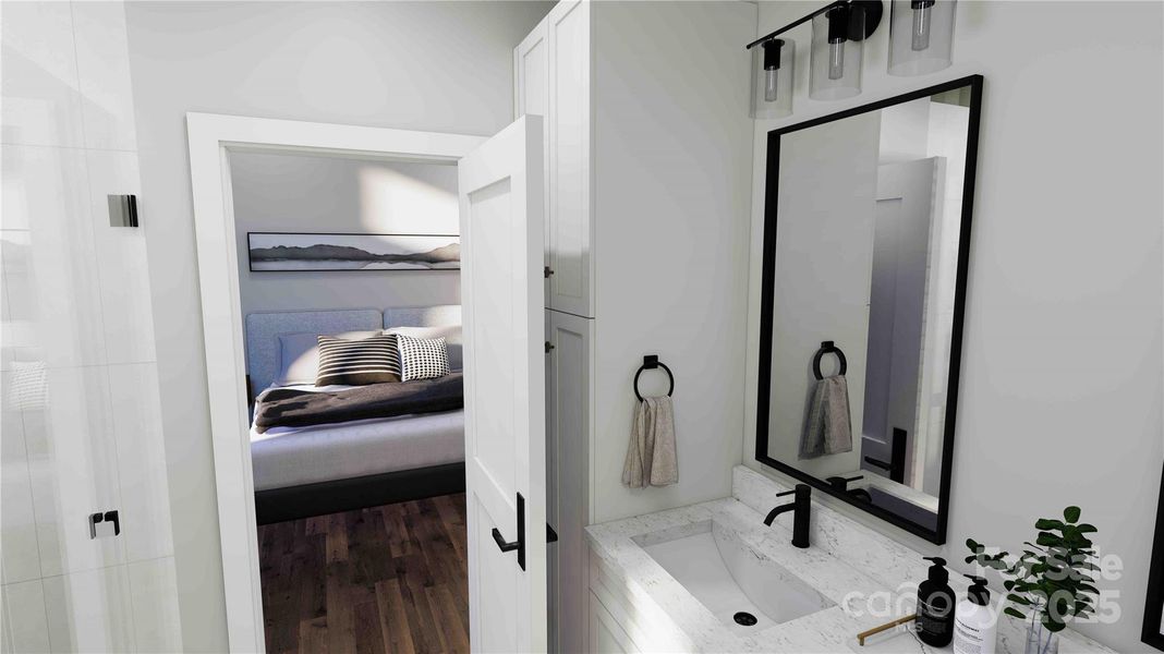 Primary bathroom rendering Primary bathroom rendering