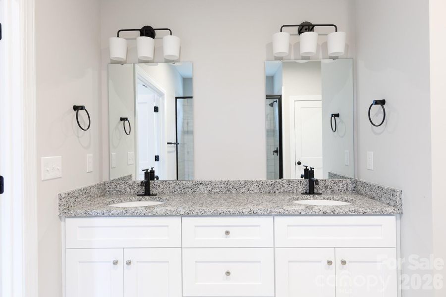 Double sink in primary bath. Double sink in primary bath.