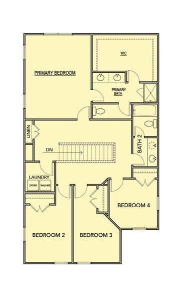 2D floor plan layout for the Redbud by Kerley Family Homes in Park Center Pointe, Austell, GA (Image 5).