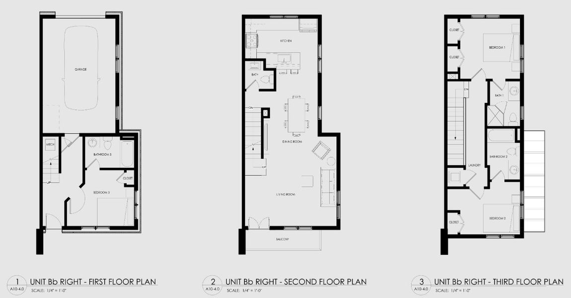 2D floor plan layout for the Unit B-b by Cityscape Housing in Towns at Scholars Landing, Atlanta, GA (Image 1).