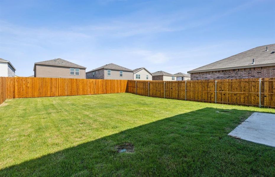 Oversized yard*real home pictured