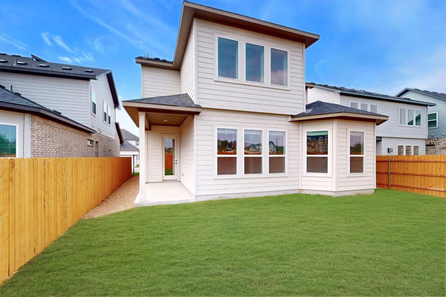 Exterior details and patio area of a home in Estancia West, Manchaca (Image 4). Exterior details and patio area of a home in Estancia West, Manchaca (Image 4).