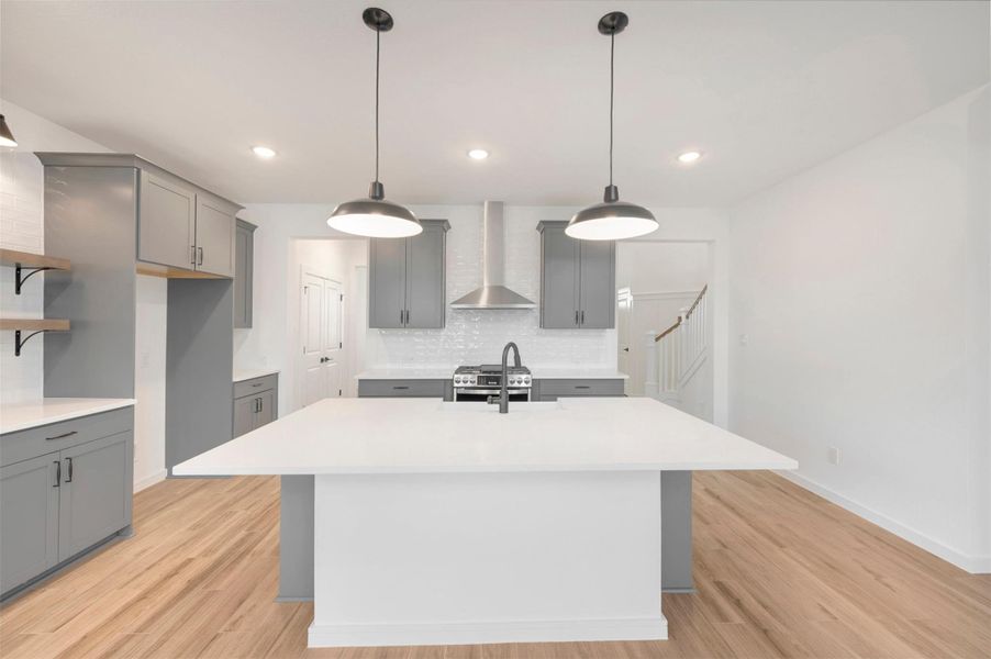 Gourmet island kitchen