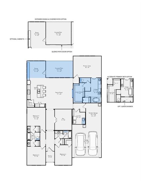2D floor plan layout of this home in Hunters Crossing 60s, Sealy, TX (Image 4). 2D floor plan layout of this home in Hunters Crossing 60s, Sealy, TX (Image 4).