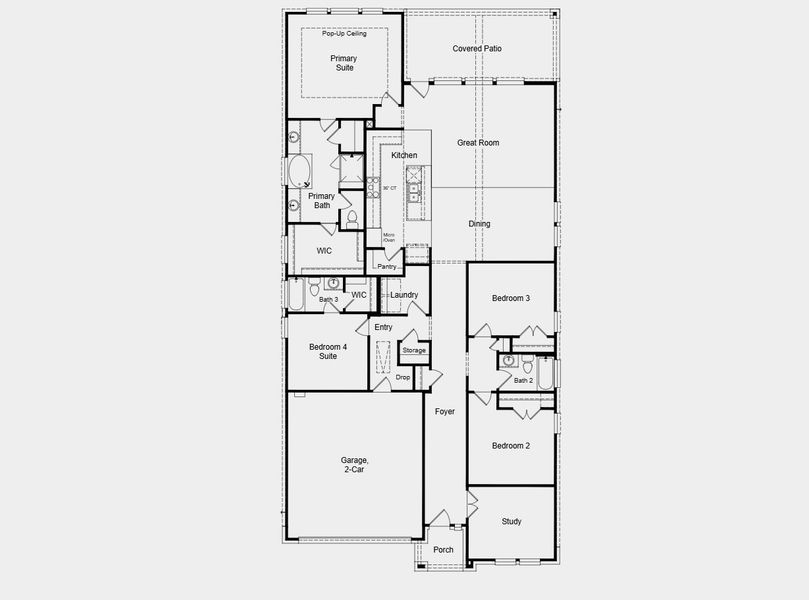 2D floor plan layout for the Burnet by Taylor Morrison in Turners Crossing, Austin, TX (Image 4).