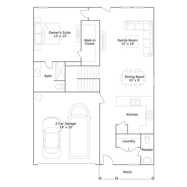 2D floor plan layout of this home in Samara, League City, TX (Image 2). 2D floor plan layout of this home in Samara, League City, TX (Image 2).