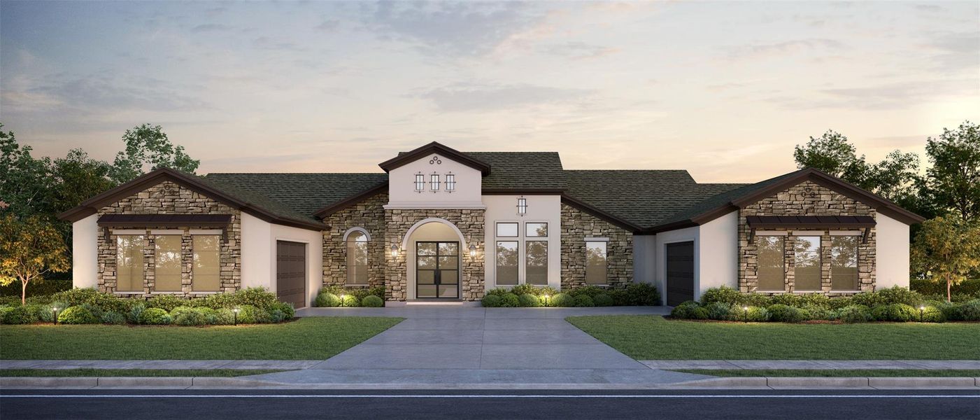 Front exterior of a new home in Sienna, Missouri City, TX, highlighting curb appeal (Image 1). Front exterior of a new home in Sienna, Missouri City, TX, highlighting curb appeal (Image 1).