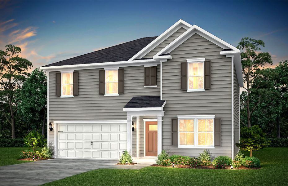 Representative exterior photo of a completed home built from the Hampton by Pulte Homes in Indigo Park, Easley, SC (Image 22).