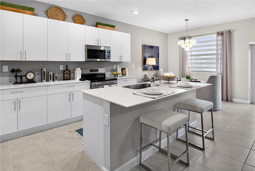 Furnished interior view inside a new home in Acacia Groves, Miami (Image 3).