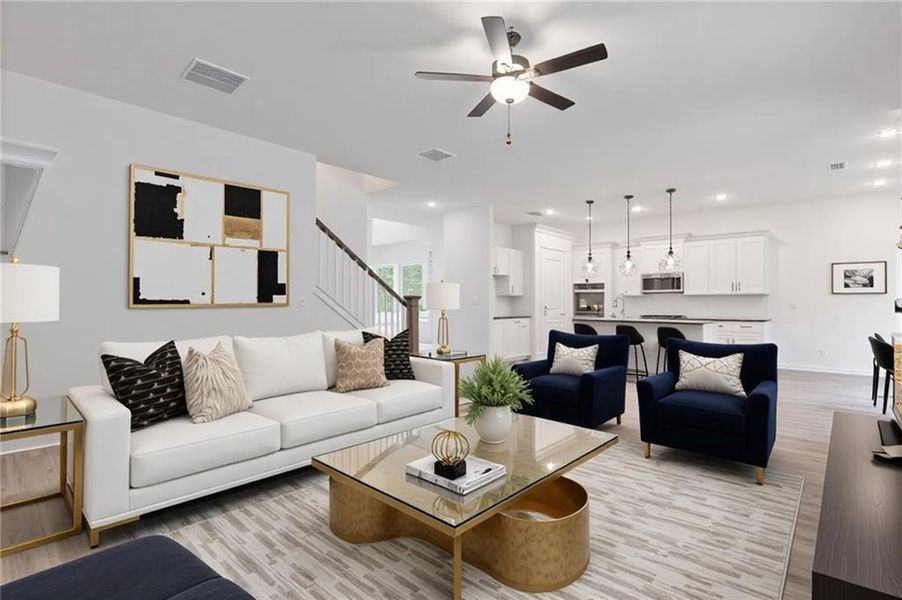 Furnished interior view inside a new home in Traditions of Braselton, Jefferson (Image 4).
