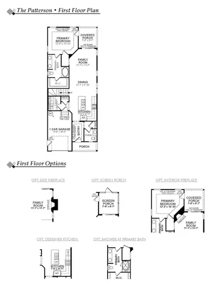 2D floor plan layout for the Patterson by Eastwood Homes in Caldwell Forest, Charlotte, NC (Image 3).