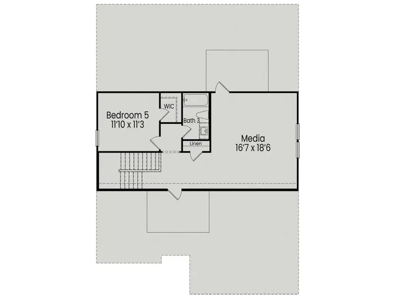 2D floor plan layout for the The Aspen by Davidson Homes LLC in Addison West, Holly Springs, NC (Image 5).