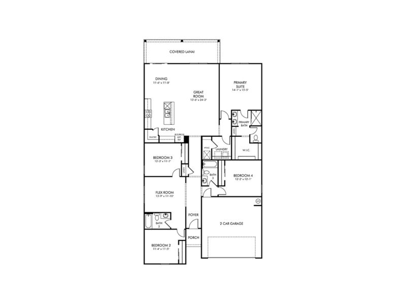 2D floor plan layout of this home in Colbert Landings - Signature Series, Palm Coast, FL (Image 1). 2D floor plan layout of this home in Colbert Landings - Signature Series, Palm Coast, FL (Image 1).