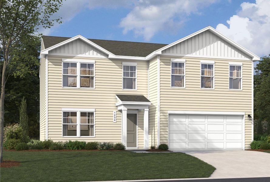 Front exterior of a new home in , Ladson, SC, highlighting curb appeal (Image 1). Front exterior of a new home in , Ladson, SC, highlighting curb appeal (Image 1).
