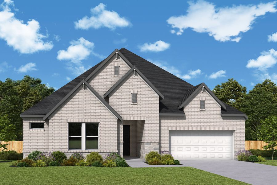 Representative exterior photo of a completed home built from the The Flower Mound by David Weekley Homes in Kresston – Summit Collection, Montgomery, TX (Image 2).