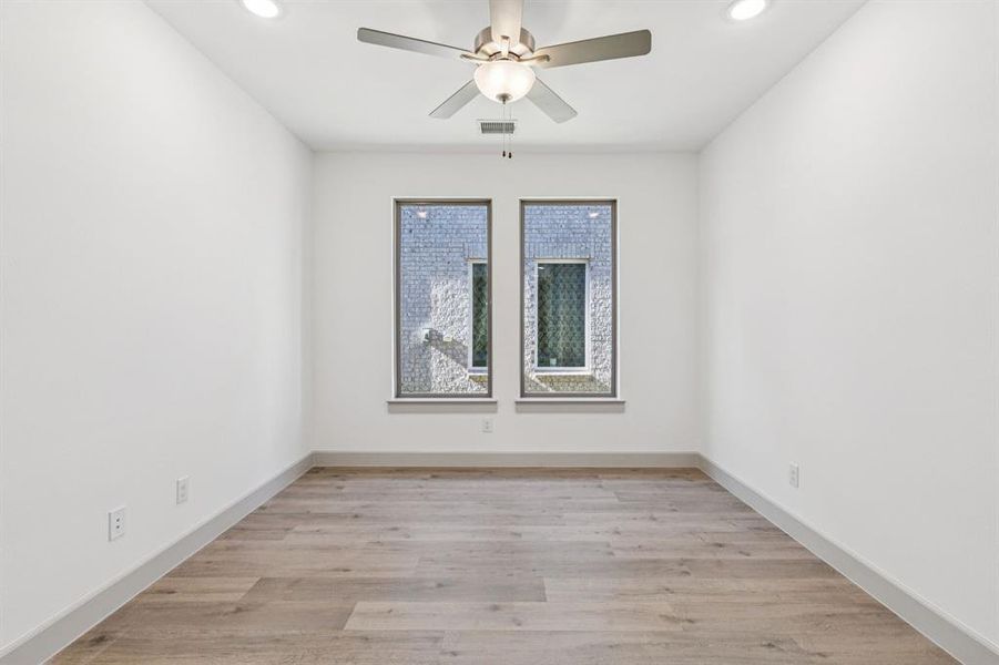 The professional working from home will appreciate the privacy this main floor home office provides. The professional working from home will appreciate the privacy this main floor home office provides.