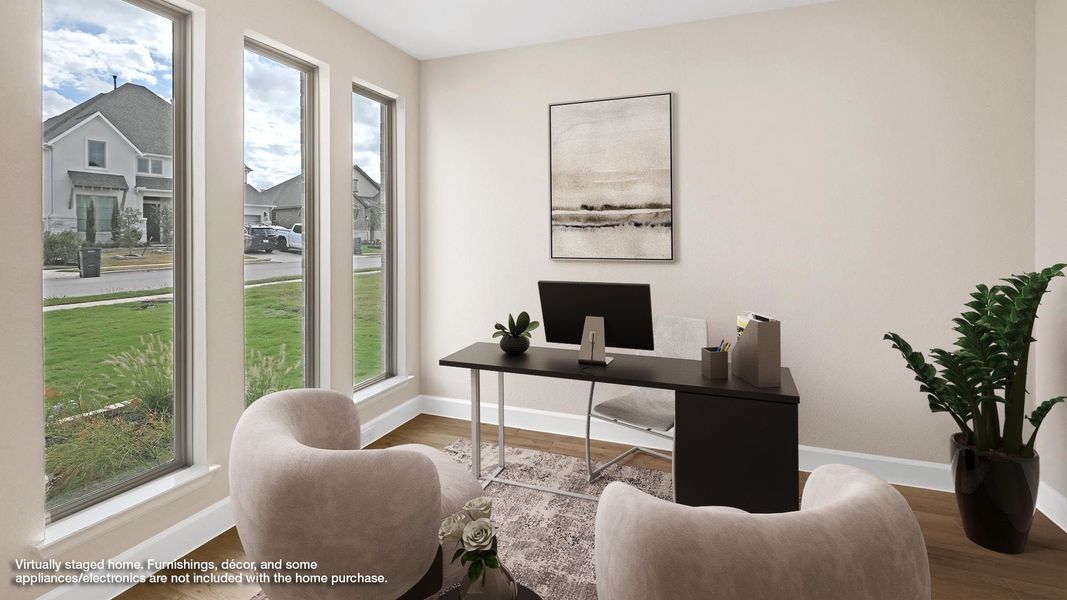 Representative furnished interior of a home built from the 2442W by Perry Homes in Lariat 45', Liberty Hill (Image 8).