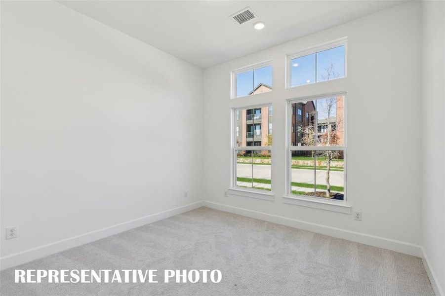 You'll find nicely sized secondary bedrooms in our Chapelle plan.  REPRESENTATIVE PHOTO