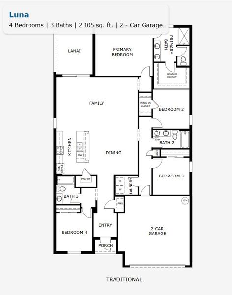 2D floor plan layout for the Luna by Landsea Homes in Hodges Reserve, Howey-in-the-Hills, FL (Image 3). 2D floor plan layout for the Luna by Landsea Homes in Hodges Reserve, Howey-in-the-Hills, FL (Image 3).