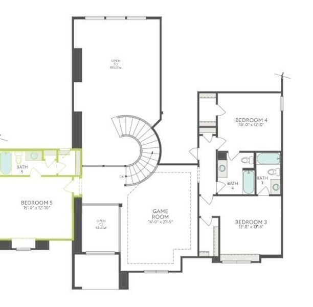 2D floor plan layout of this home in Harvest Green, Richmond, TX (Image 5).