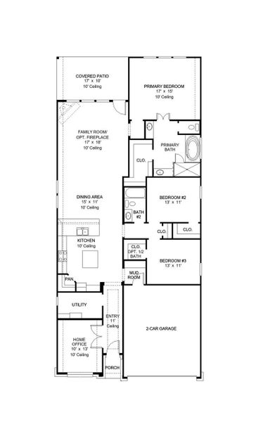 2D floor plan layout of this home in Meridiana 40'/45', Manvel, TX (Image 2). 2D floor plan layout of this home in Meridiana 40'/45', Manvel, TX (Image 2).