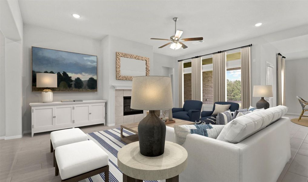 Cozy great room with fireplace (*Photo not of actual home and used for illustration purposes only.)