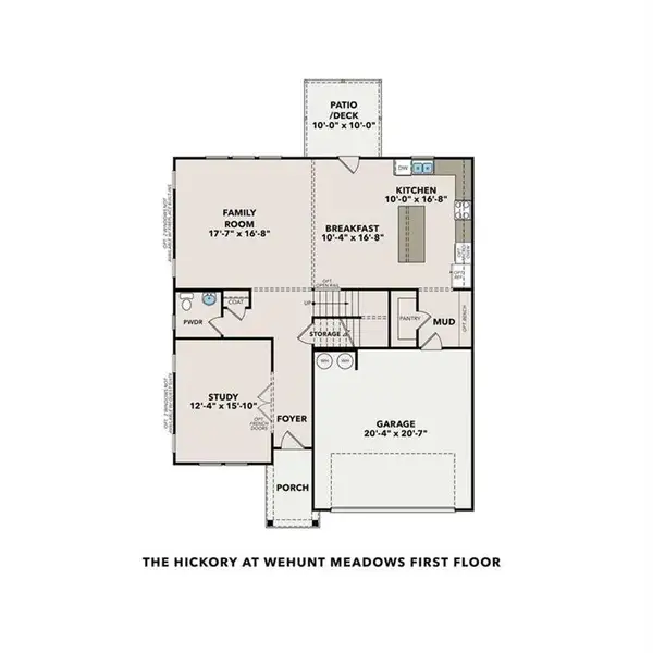 2D floor plan layout of this home in Wehunt Meadows, Hoschton, GA (Image 4).
