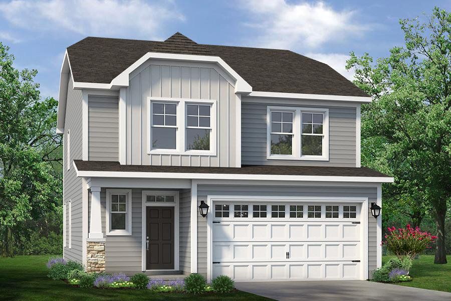 Representative exterior photo of a completed home built from the The Sycamore by Chesapeake Homes in Highgate, Clayton, NC (Image 1). Representative exterior photo of a completed home built from the The Sycamore by Chesapeake Homes in Highgate, Clayton, NC (Image 1).