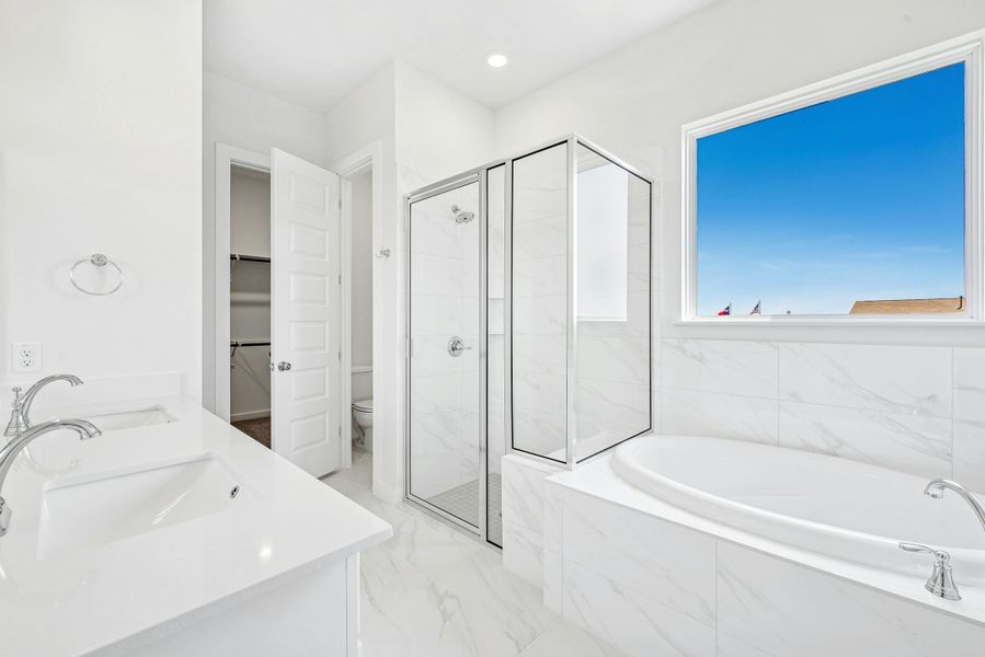 Furnished interior view inside a new home in The Colony, Bastrop (Image 10). Furnished interior view inside a new home in The Colony, Bastrop (Image 10).