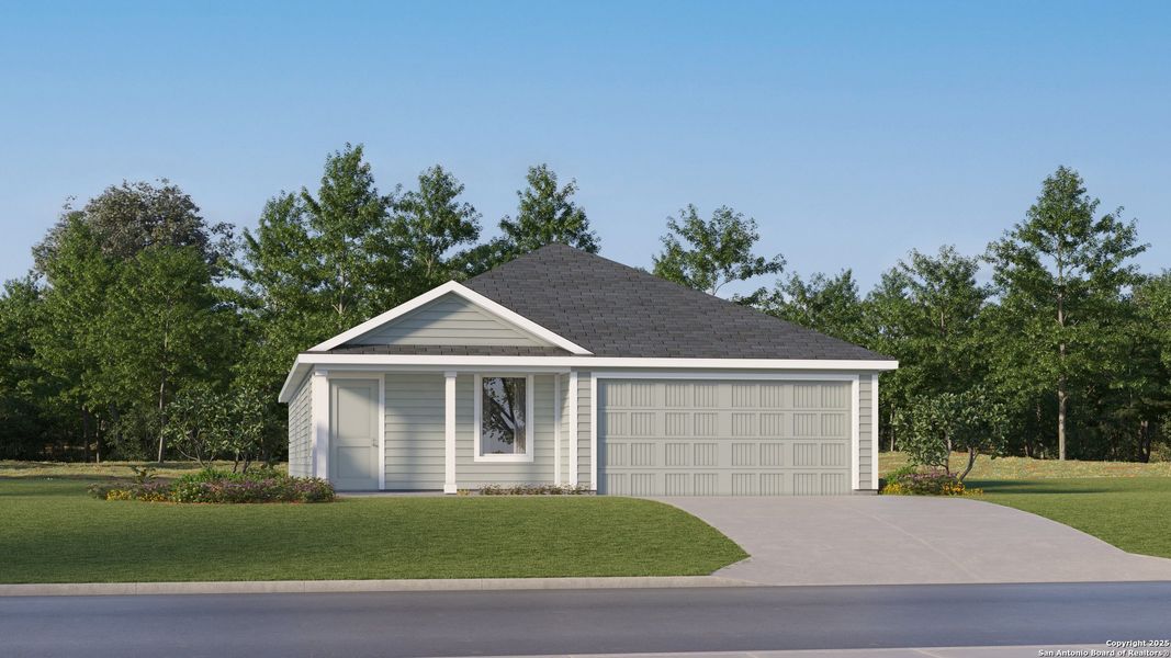 Front exterior of a new home in , Corpus Christi, TX, highlighting curb appeal (Image 1).