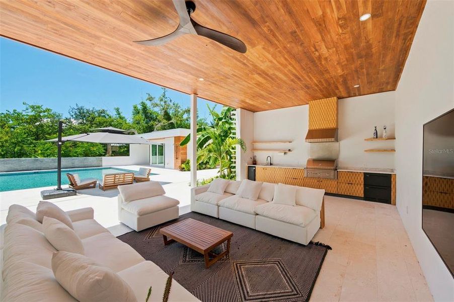 Exterior details and patio area of a home in , Sarasota (Image 36).