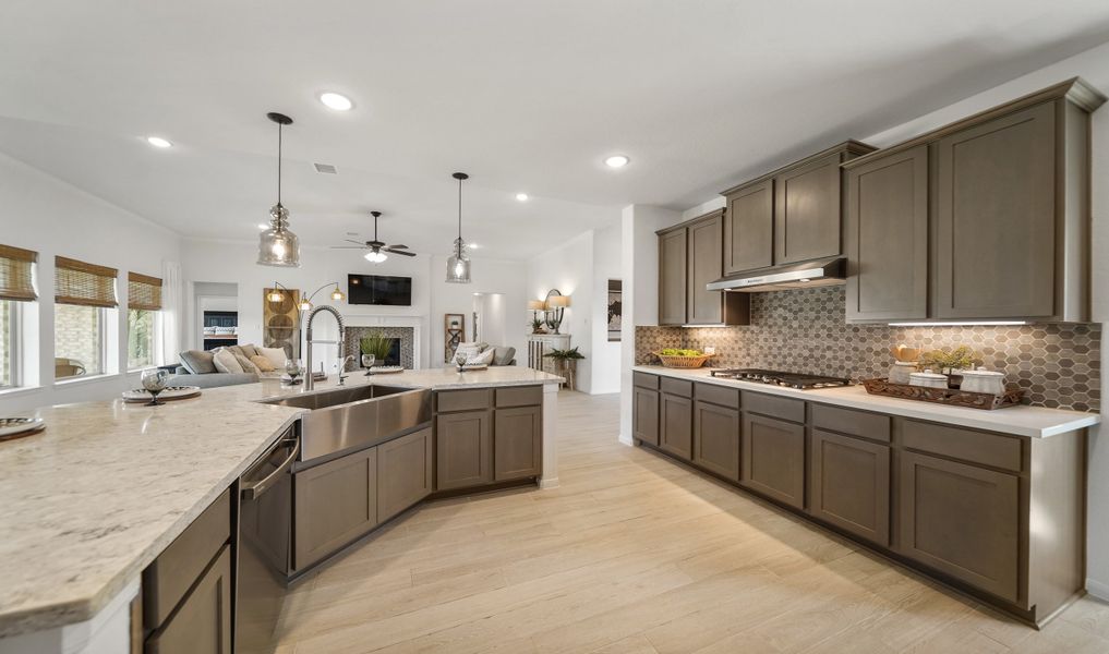 Sprawling kitchen island